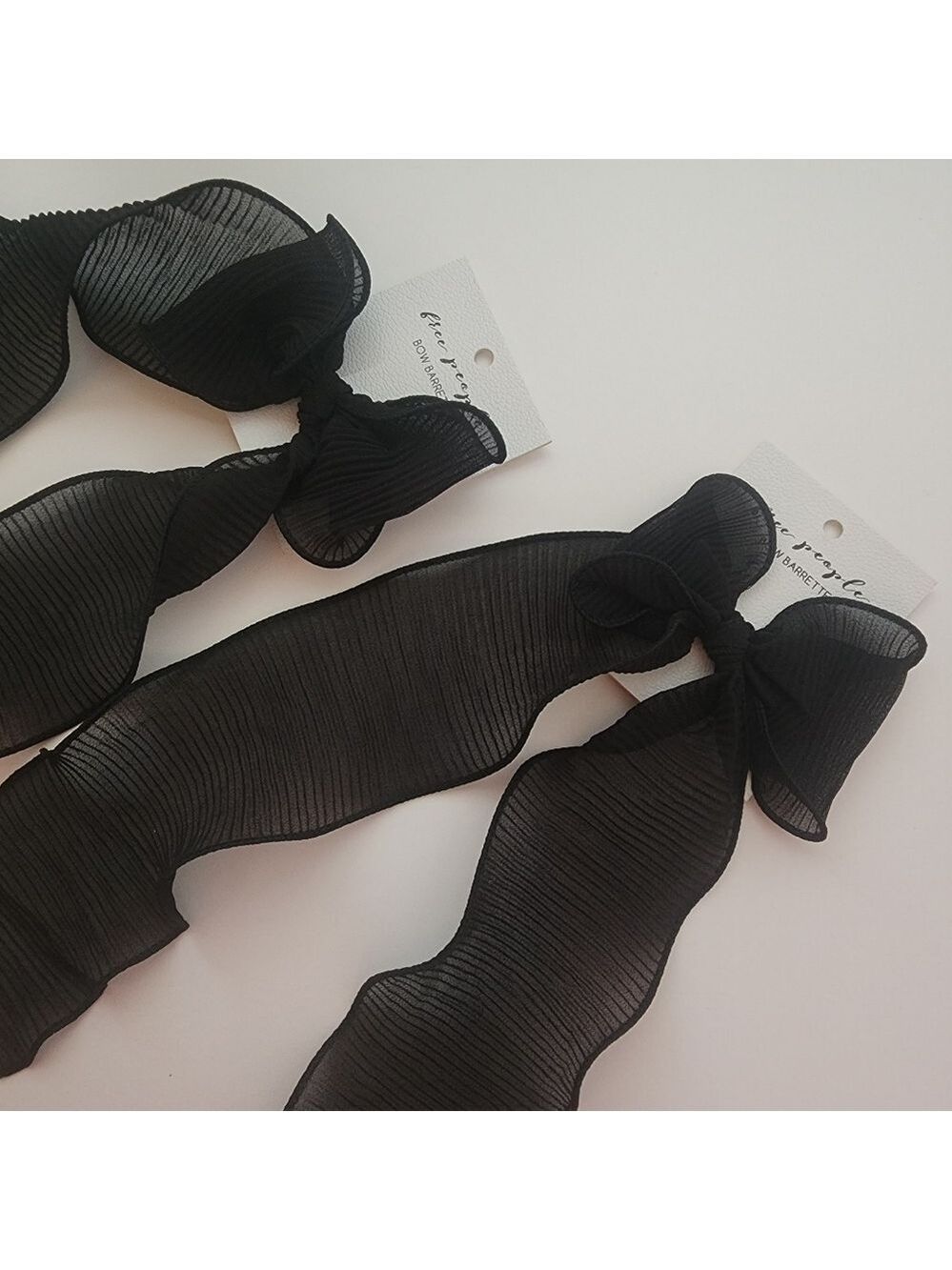 NWT Free People Black Rizzo Crinkled Bow - Picture 6 of 12